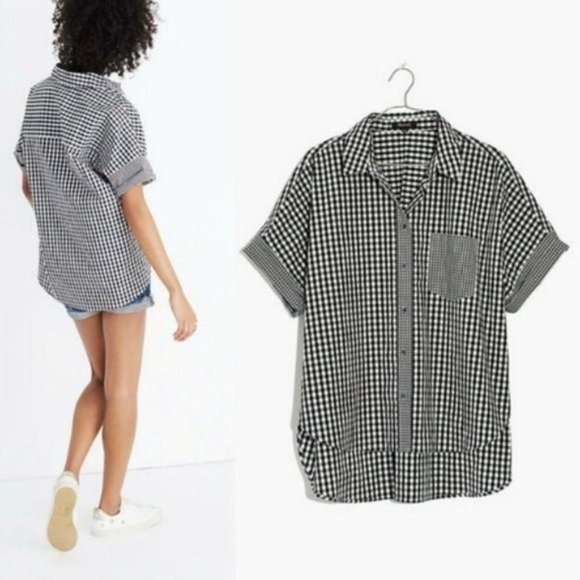 Madewell | Gingham Play Button Down Shirt S - Picture 2 of 2